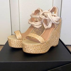 Shoedazzle Platform Woven Wedges